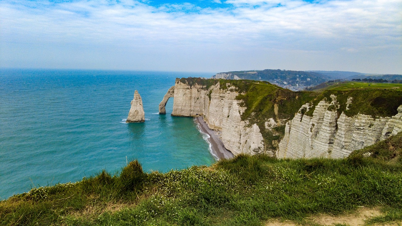 sea, beach, rock, stones, etretat, nature, normandy
